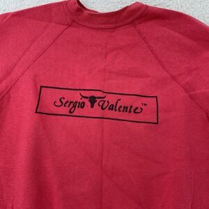 Vintage Sergio Valente Sweatshirt Small CROP FIT Crewneck Spell Out Made USA 80s